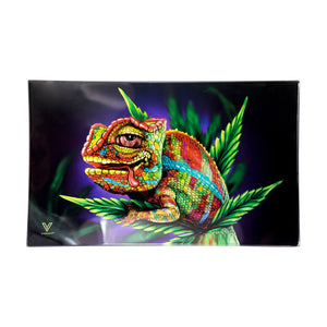 V Syndicate - Medium Glass Rolling Tray - Cloud 9 Chameleon