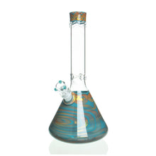 Load image into Gallery viewer, HVY Glass - 11&quot; 38mm Colored Coil Mini Beaker - Copper &amp; Teal