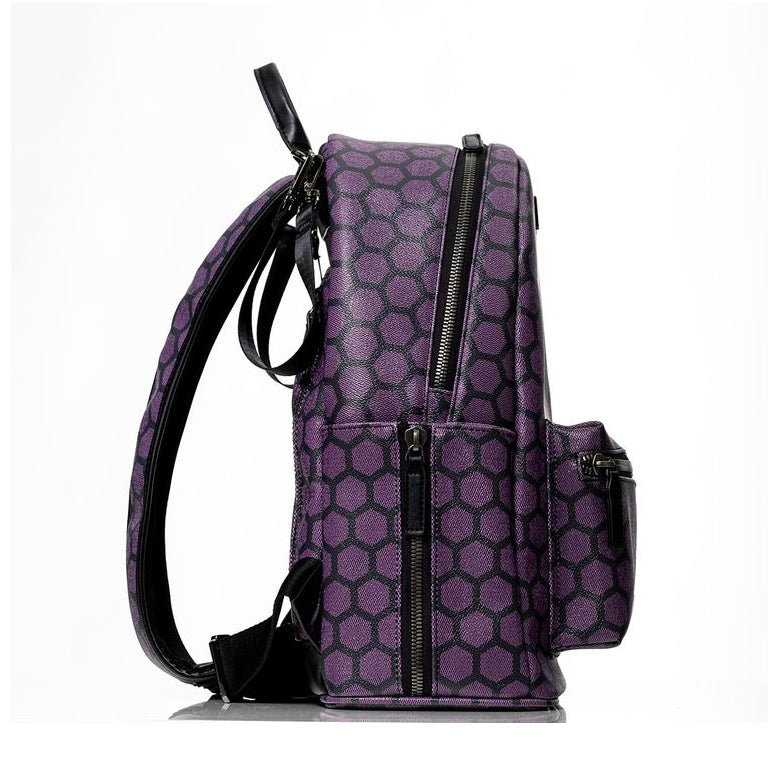 Acosta Honeycomb LUXO Backpack Purple — purple Honeycomb LUXO backpack shown from alternate angle