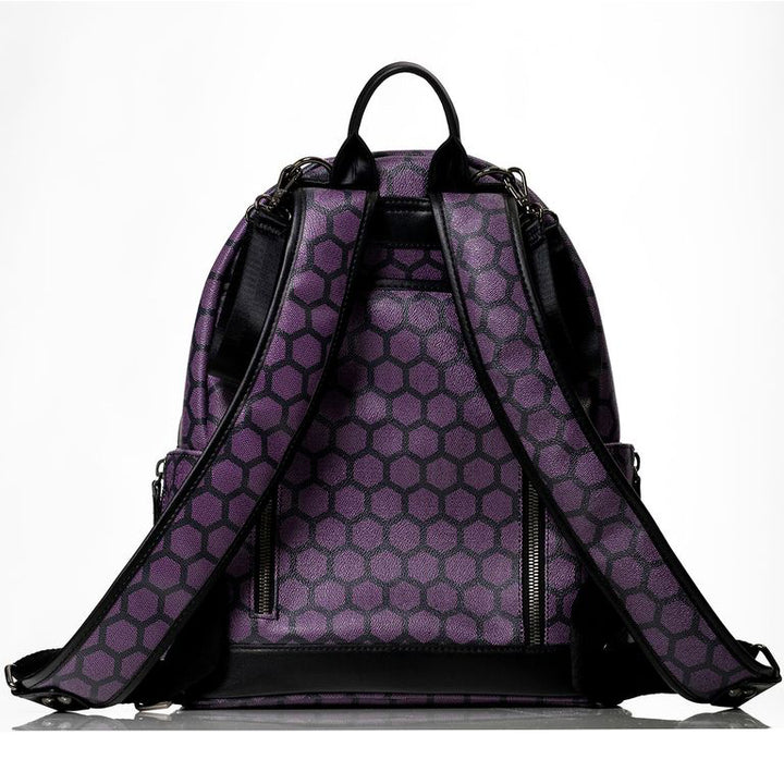 Acosta Honeycomb LUXO Backpack Purple — purple Honeycomb LUXO backpack interior layout