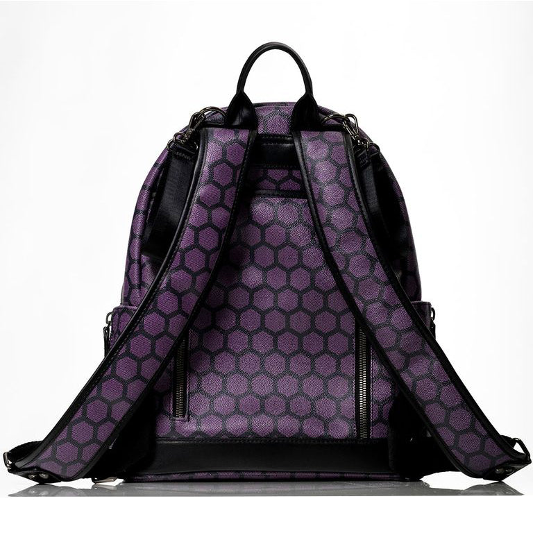 Acosta Honeycomb LUXO Backpack Purple — purple Honeycomb LUXO backpack interior layout