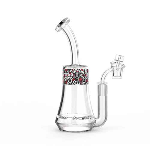 Keith Haring Glass - Concentrate Rig - Black, Red, and White