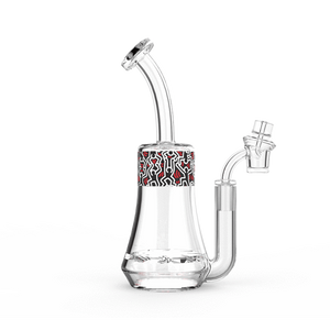 Keith Haring Glass - Concentrate Rig - Black, Red, and White