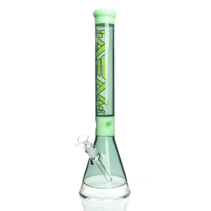 AFM Glass 18in Two Tone Beaker Milky Green — borosilicate beaker bong with milky green two-tone colorway