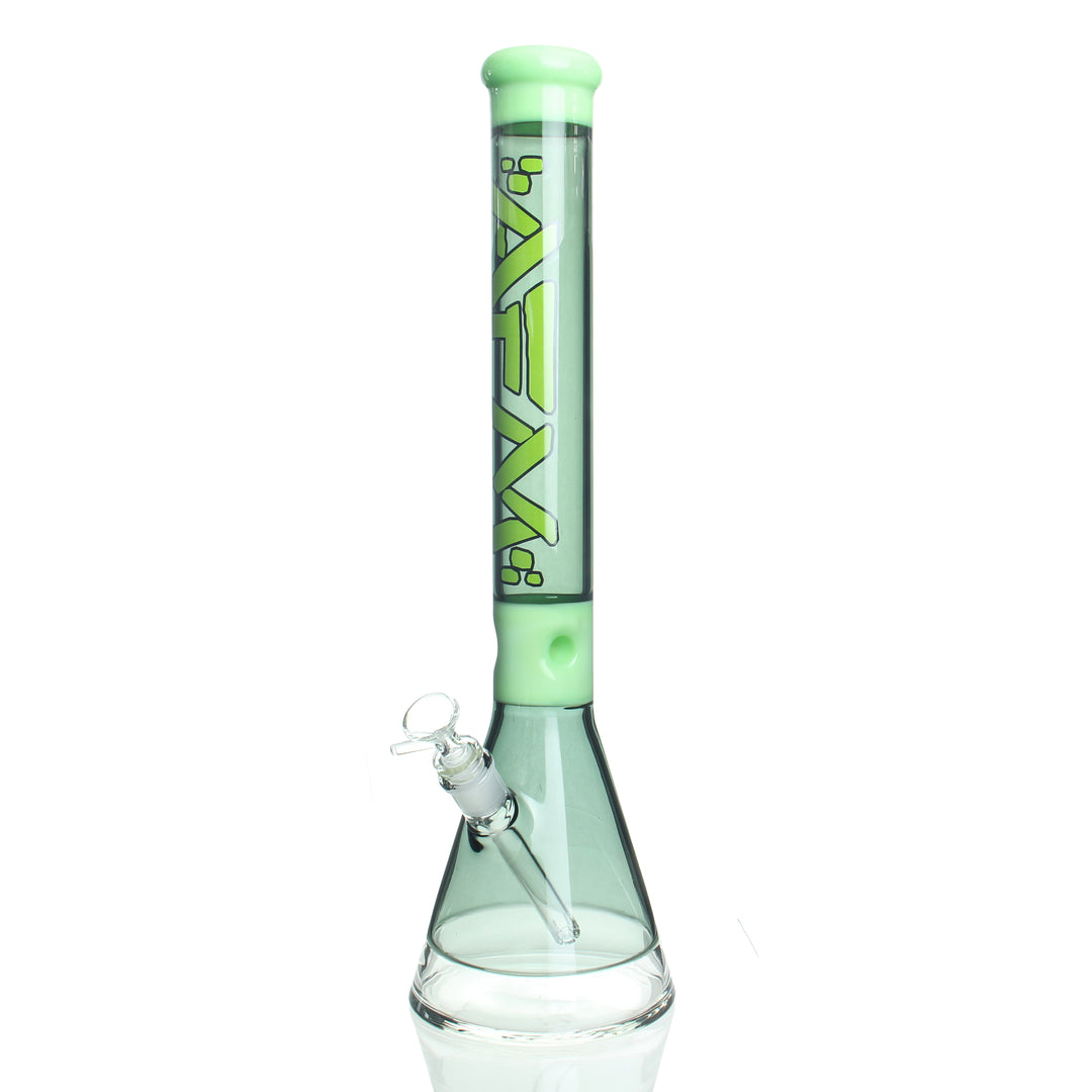 AFM Glass 18in Two Tone Beaker Milky Green — borosilicate beaker bong with milky green two-tone colorway
