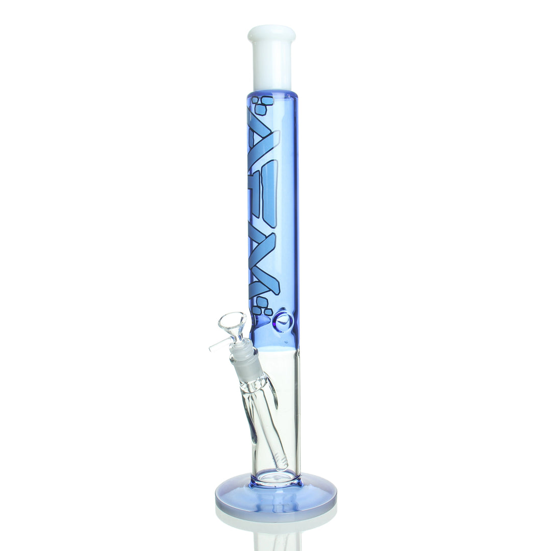 AFM Glass 18in Two Tone Straight Tube Cobalt Blue — borosilicate straight tube bong with cobalt blue two-tone colorway
