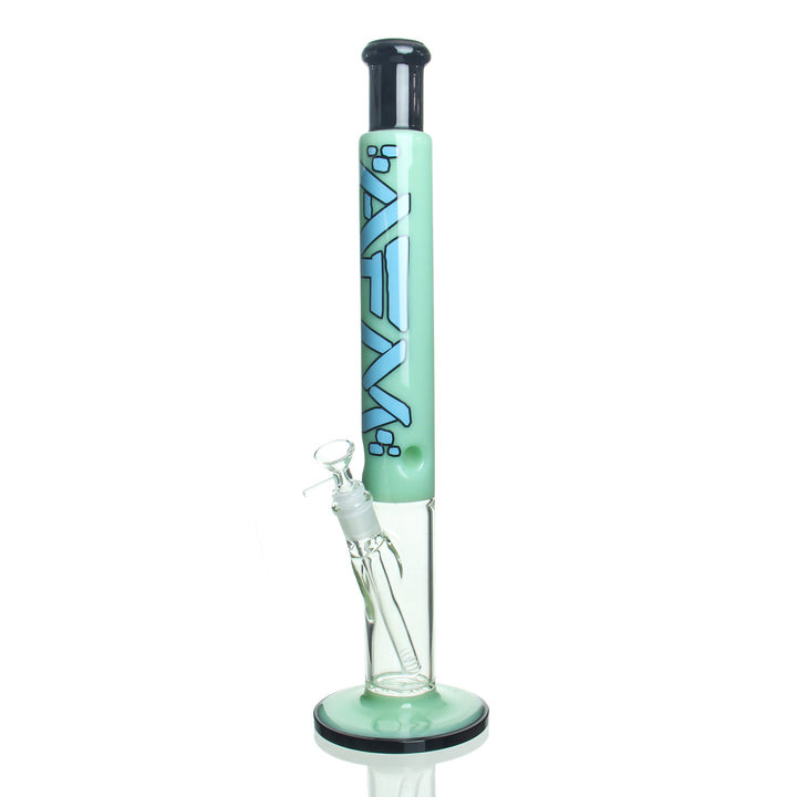 AFM Glass 18in Two Tone Straight Tube Seafoam Green — borosilicate straight tube bong with seafoam green two-tone