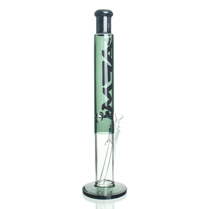 AFM Glass 18in Two Tone Straight Tube Transparent Black — transparent black two-tone straight bong, alternate angle