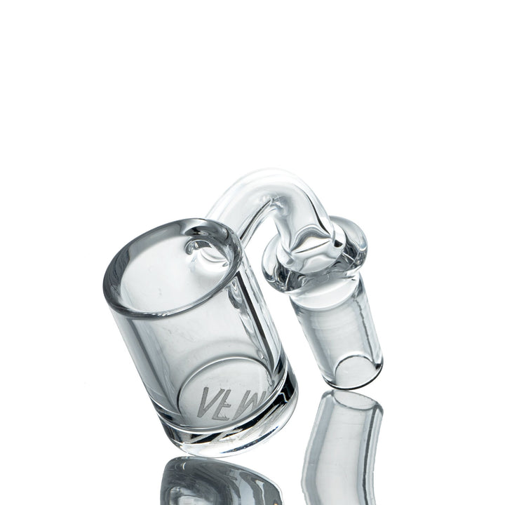 AFM Glass 25mm Flat Top 5mm Thick Bottom Quartz Banger 14mm Male 90deg — thick-bottom banger shown from alternate angle