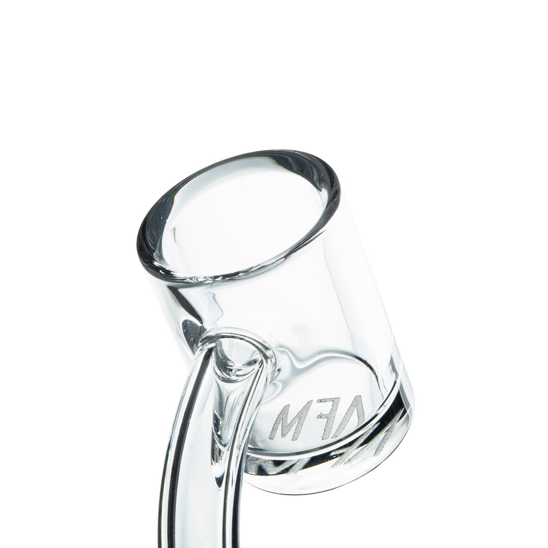 AFM Glass 25mm Flat Top 5mm Thick Bottom Quartz Banger 14mm Male 90deg — thick-bottom banger top-down view