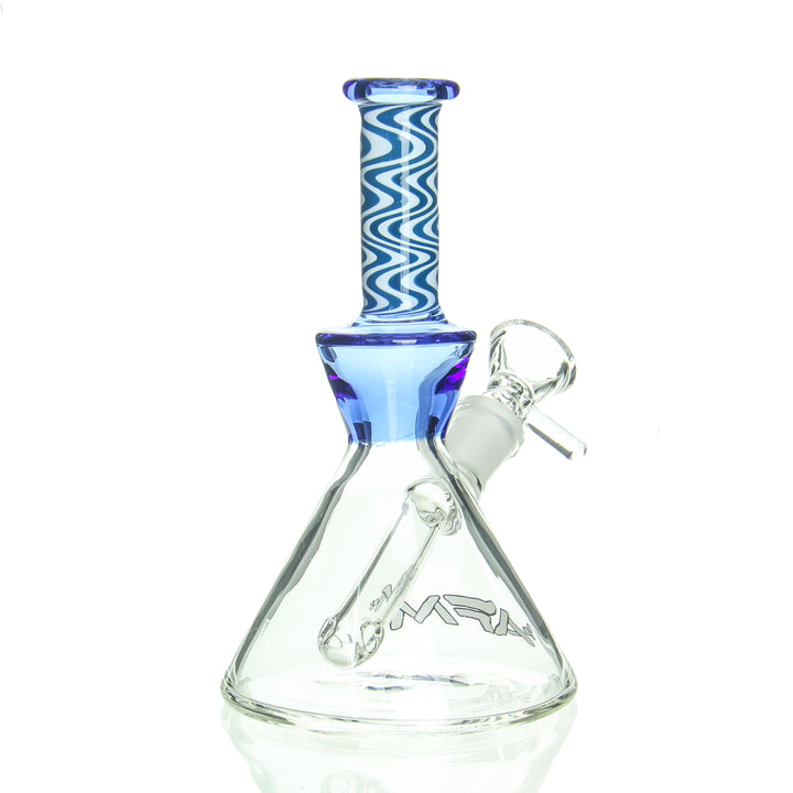 AFM Glass 6in Mini Beaker Reversals Blue — blue reversals 6in mini beaker shown from alternate angle