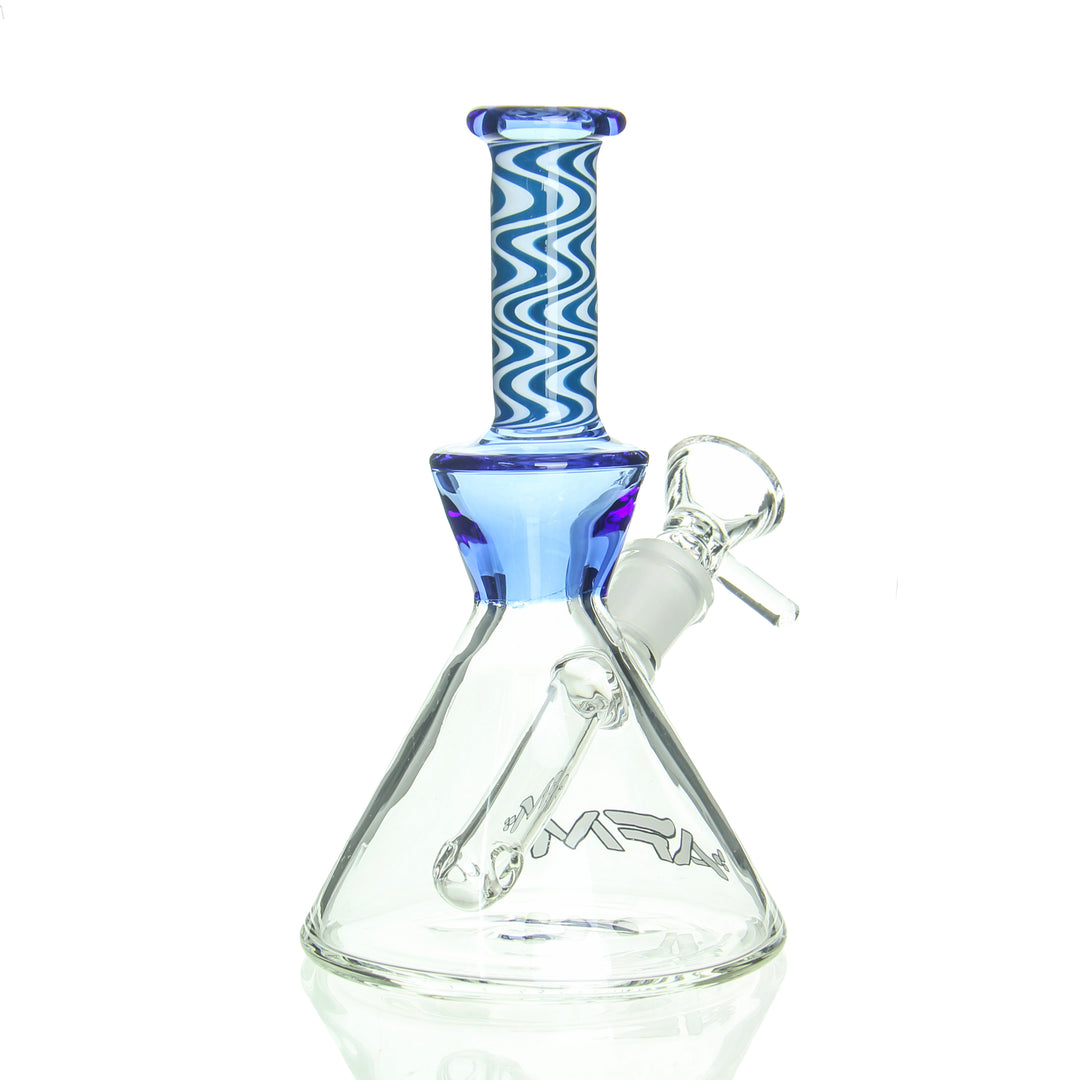 AFM Glass 6in Mini Beaker Reversals Blue — blue reversals 6in mini beaker shown from alternate angle