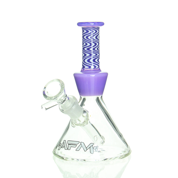 AFM Glass 6in Mini Beaker Reversals Purple — compact 6in beaker bong with purple reversals color accent
