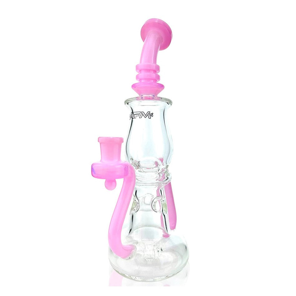 AFM Tulip Recycler Milky Pink — tulip-shaped recycler dab rig in milky pink