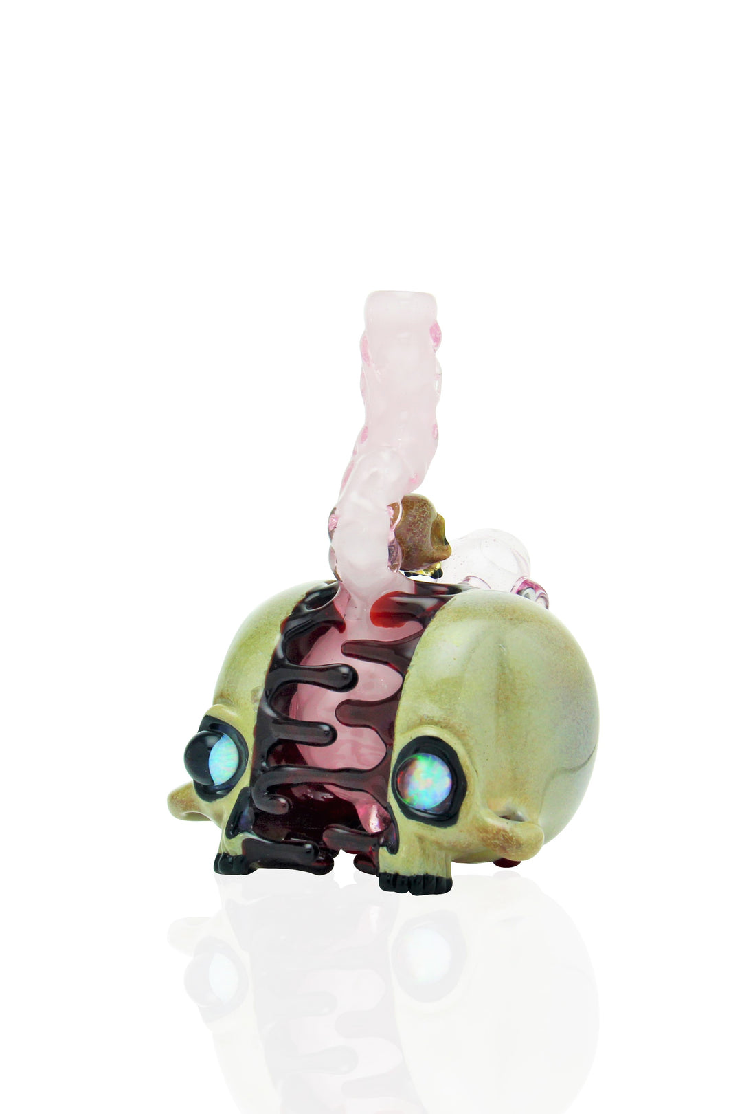 AKM x Germ Split Skull Bubbler sculptural mini dab rig