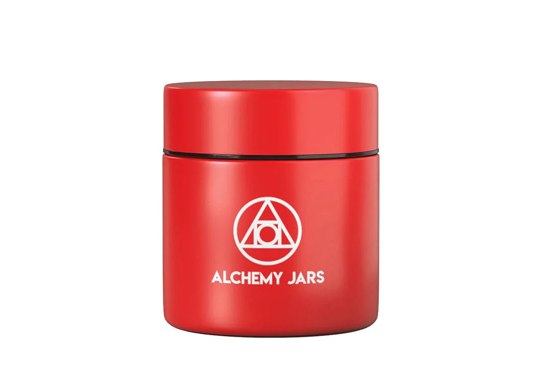 Alchemy Jars Vacuum Insulated Jar — Candy Red colorway, smell-proof stainless steel concentrate storage jar