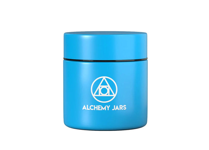Alchemy Jars Vacuum Insulated Jar — Miami Blue colorway, smell-proof stainless steel concentrate storage jar