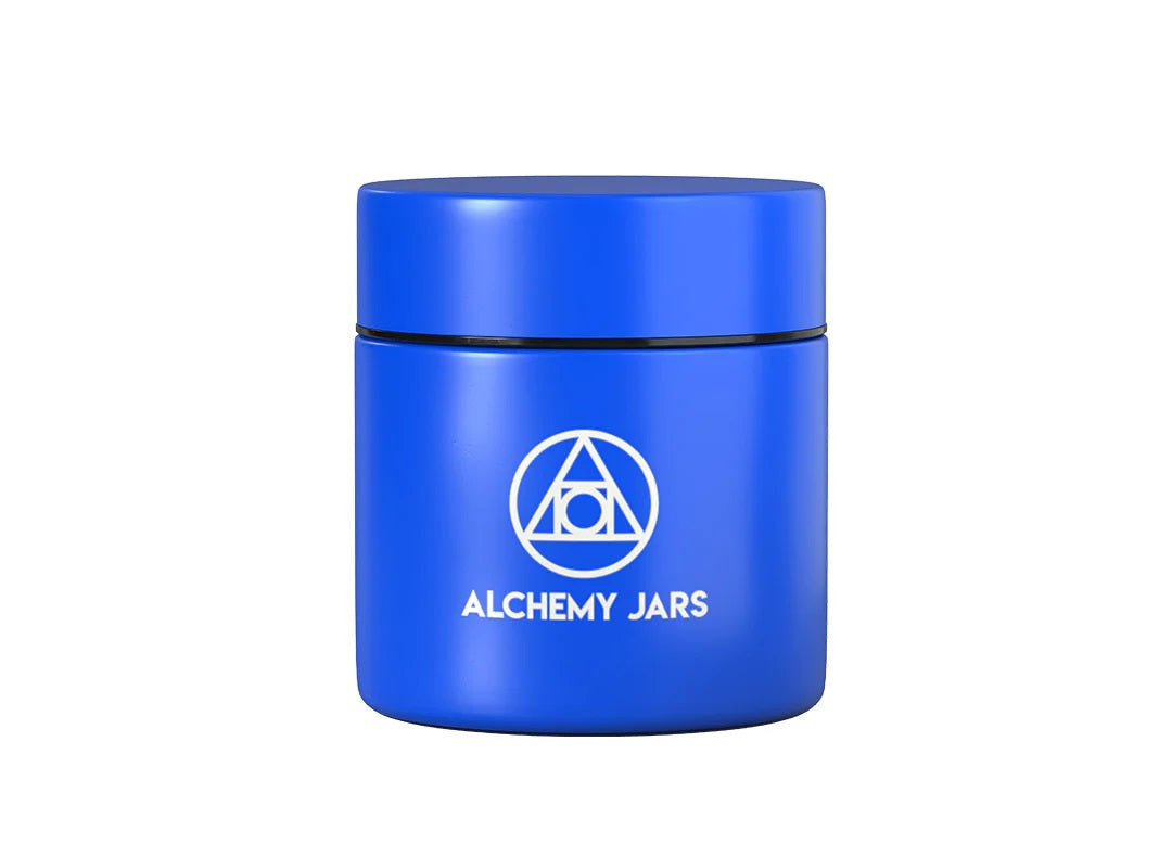 Alchemy Jars Vacuum Insulated Jar — Ocean Blue colorway, smell-proof stainless steel concentrate storage jar