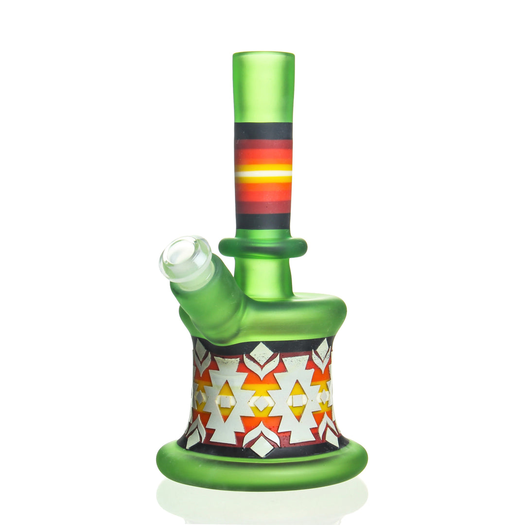Amani Summerday 6in Mini Tube Crippy — handblown mini tube bong with Crippy color accents by Amani Summerday