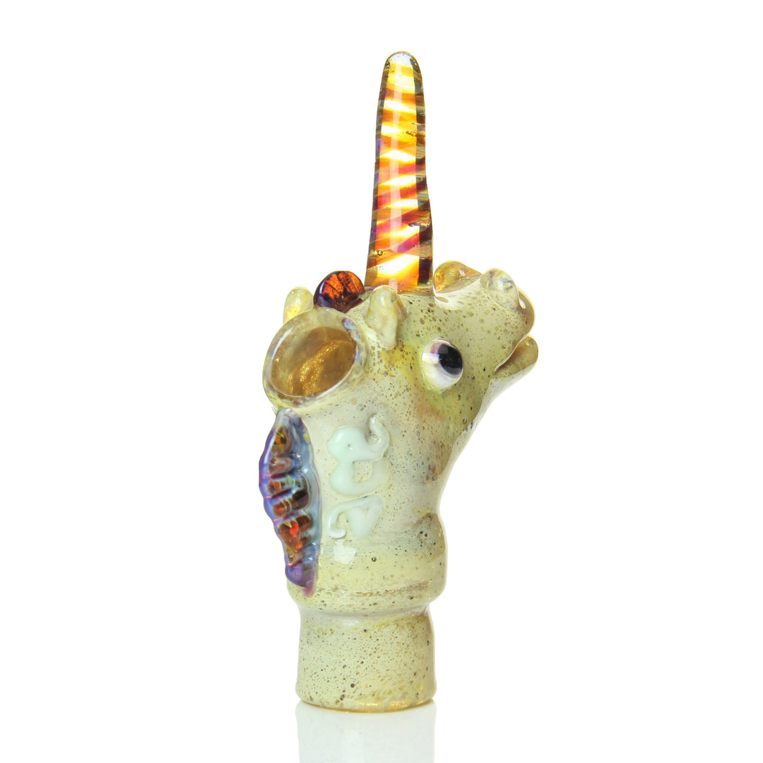 Amy Likes Fire Glass Unicorn Dome side view