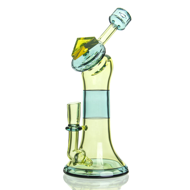 Andy Roth Faceted Angle Study Citrine and Coma — faceted angle-study bong in Citrine and Coma colorway