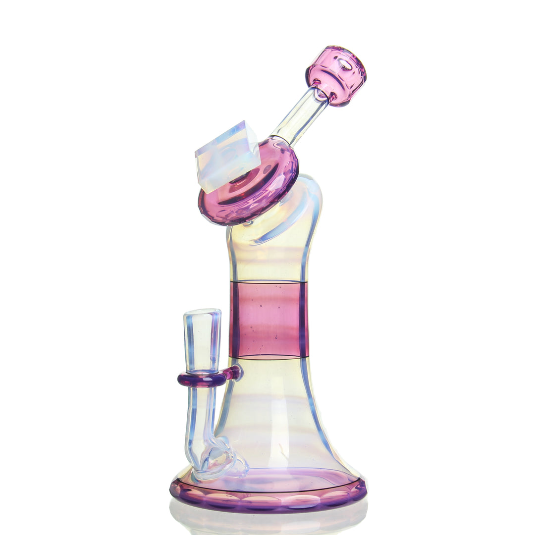 Andy Roth Faceted Angle Study Ghost and Royal Jelly — faceted angle-study bong in Ghost and Royal Jelly colorway