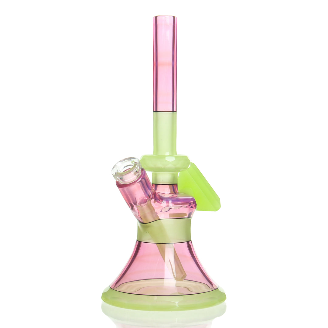 Andy Roth Faceted Classic Tube Antidote and Telamagenta — faceted classic tube bong in Antidote and Telamagenta colorway