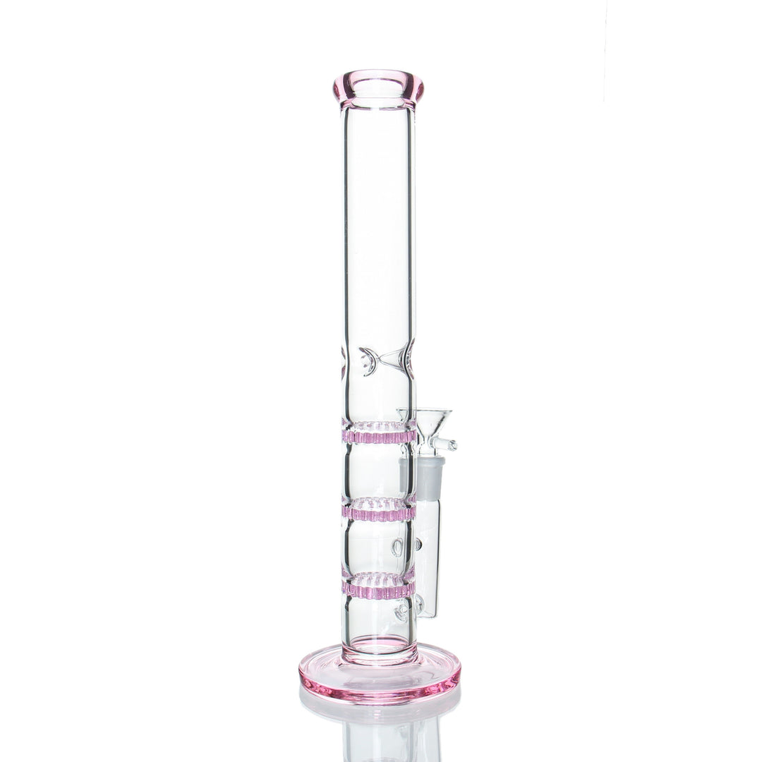 Angies Boutique 12in Straight Triple Honeycomb Pink — alternate angle showing honeycomb percs