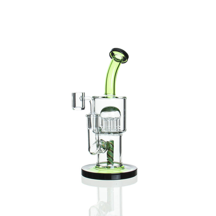 Angies Boutique 9in Double Macro Rig Green — alternate angle of the rig