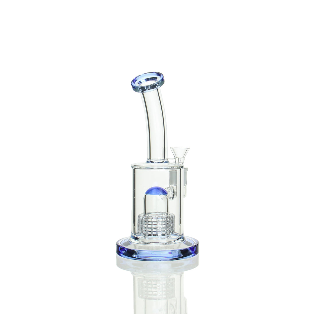Angies Boutique 9in Matrix Perc Bubbler Stemless Blue — alternate angle showing matrix perc