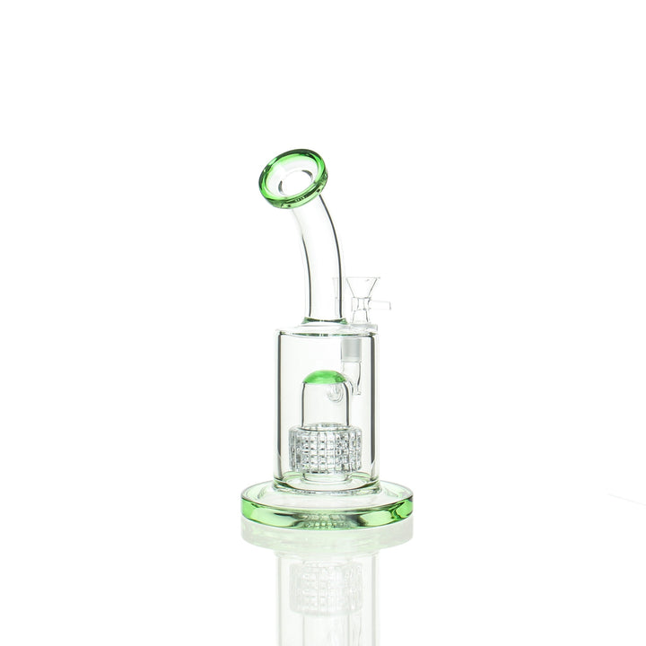 Angies Boutique 9in Matrix Perc Bubbler Stemless Green — alternate angle showing matrix perc