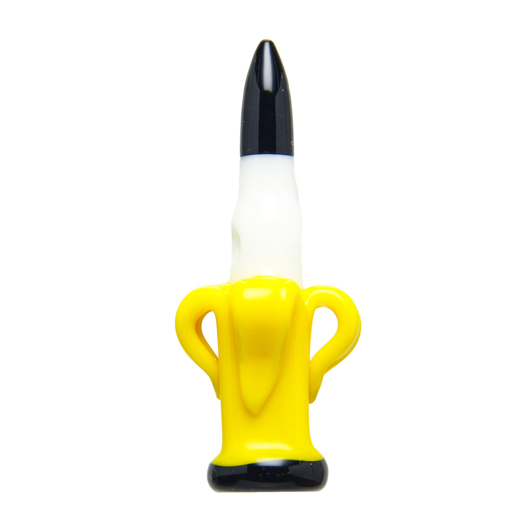 Coyle Condenser x Robert Mickelsen Banana Bullet Pendant Black Tip — handblown glass banana pendant detail view