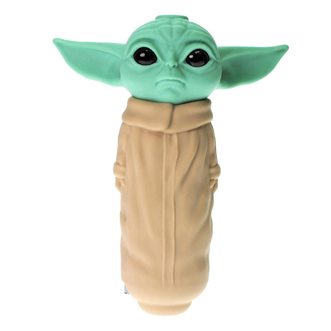 Angies Boutique Silicone Hand Pipe Baby Grogu — alternate angle of the pipe
