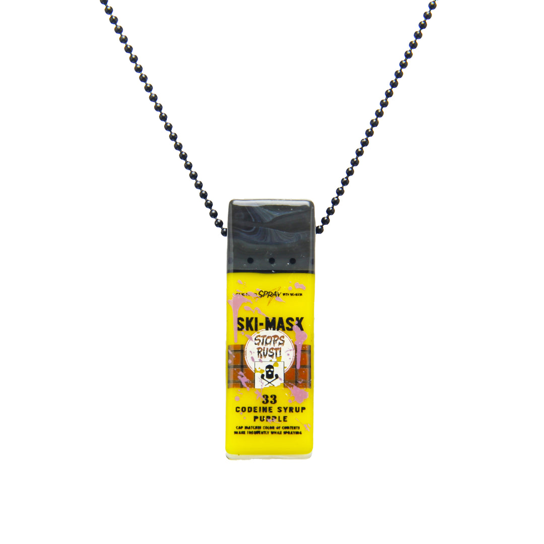Ski Mask x Lord Hazard Spray Can Pendant — heady glass pendant shaped like a hazard spray paint can, view A