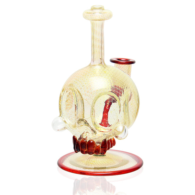 Annealed Innovations x Eli Howl Bubble Trap Fumed Skull Banger Hanger sculptural dab rig with 14mm joint