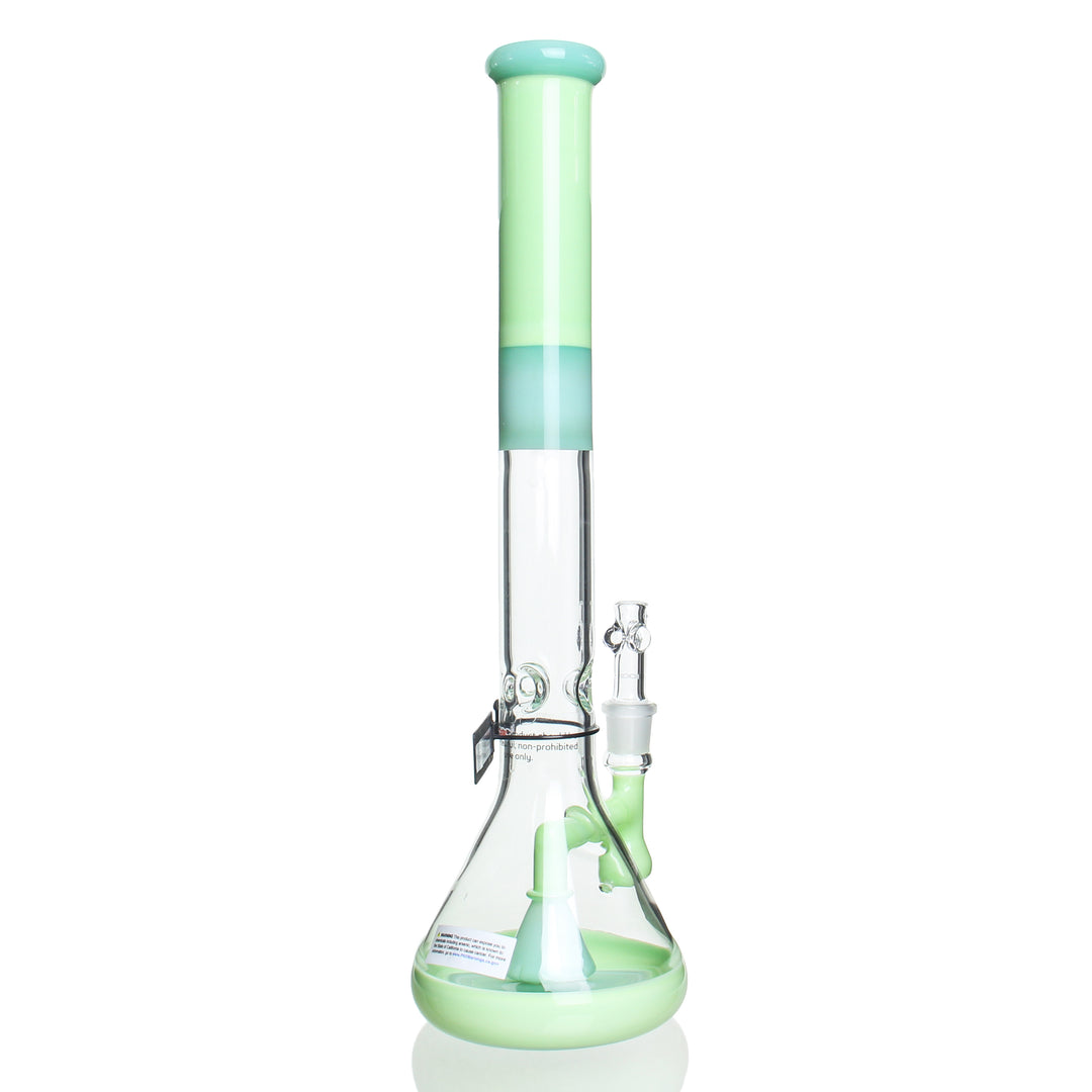 RooR Tech - 18" Fixed Beaker - Milky Green w/ Rasta Logo
