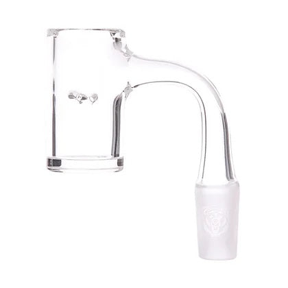 Bear Quartz - Auto Pro Banger with full weld joint and beveled top 25mm bucket, featuring directional airflow holes for spinning pearls.