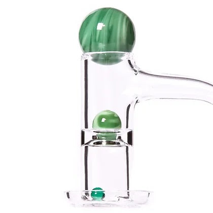 Bear Quartz Marble Set — green quartz terp marble set for slurper bangers and carb cap spinning
