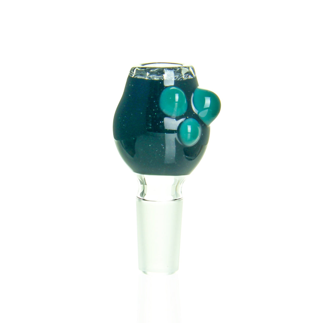Ben Wilson 14mm disc bowl — galaxy and agua azul handmade glass slide for water pipes