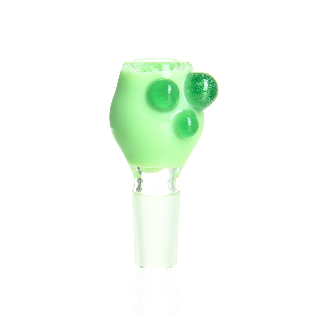 Ben Wilson 14mm disc screen slide — antidote and green stardust handmade glass bowl for water pipes