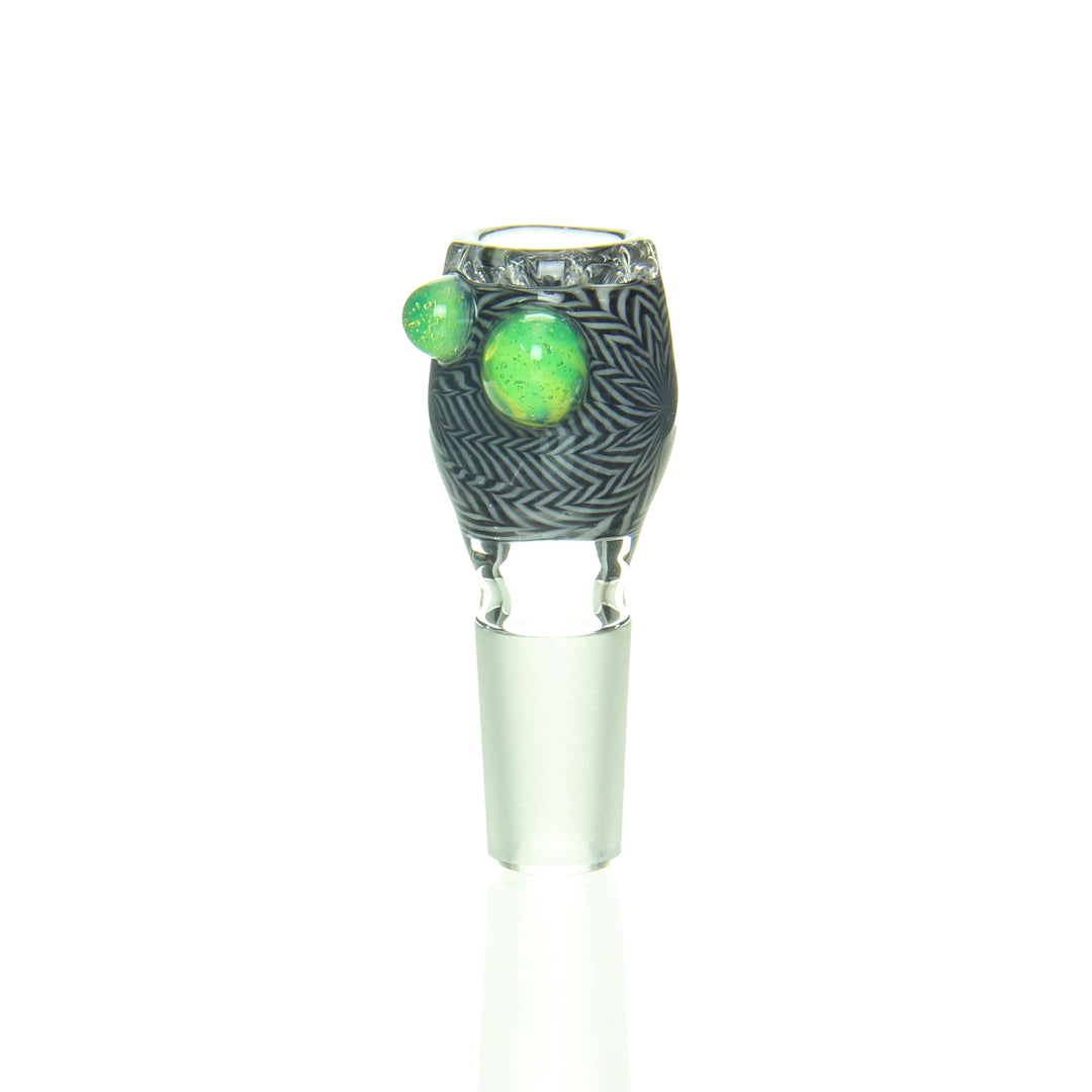 Ben Wilson 14mm Disc Screen Slide Black White Slyme — 14mm disc screen slide with black, white, and slyme accents