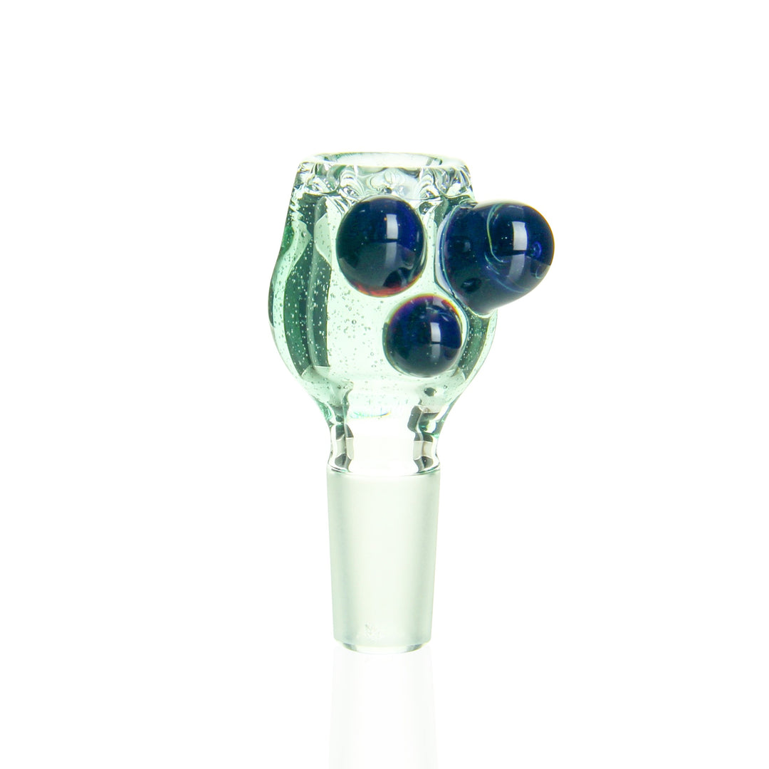 Ben Wilson 14mm disc screen slide — Siriusly and blue caramel handmade glass bowl for water pipes