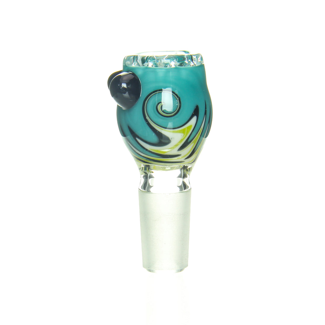 Ben Wilson 14mm Disc Screen Slide Really Teal Jet Black Star White — slide with really teal, jet black, star white accents