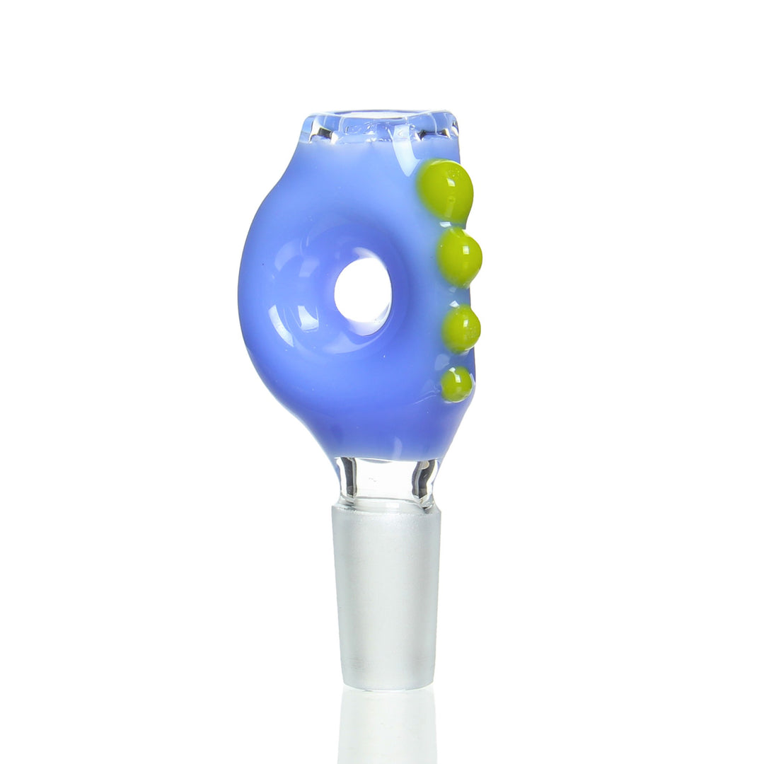 Ben Wilson 14mm Triple Donut Disc Screen Slide Blue Cheese — triple donut worked bowl slide with built-in disc screen