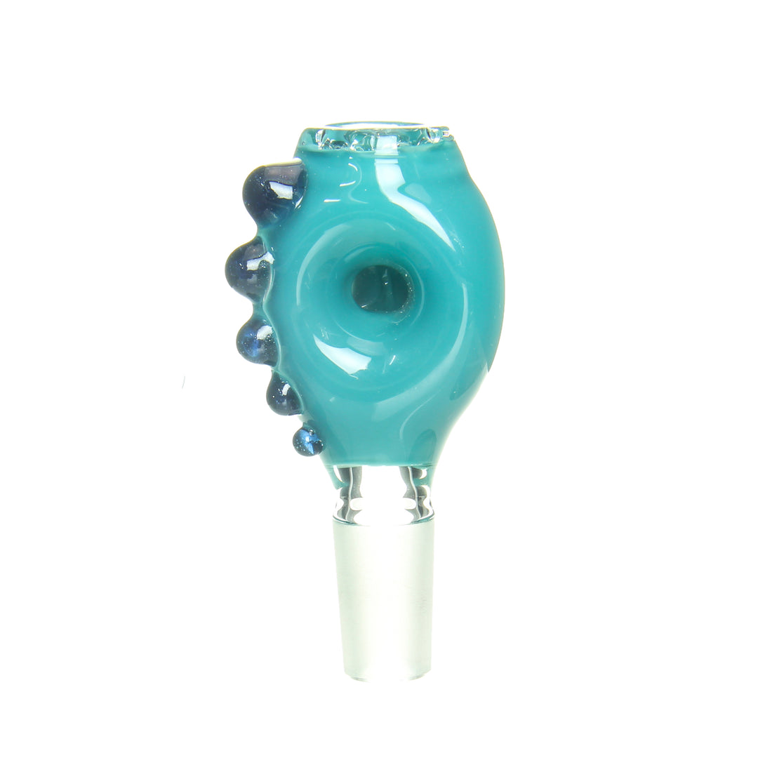 Ben Wilson 14mm Triple Donut Slide Really Tealy Blue Stardust — 14mm triple donut disc slide with really tealy and blue stardust