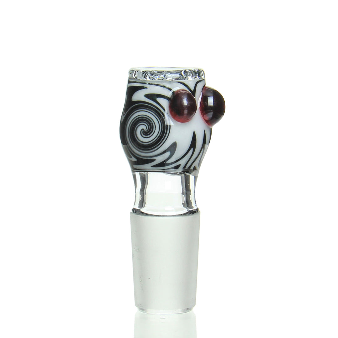 Ben Wilson 18mm Disc Screen Slide Black and White — heady worked bowl slide with built-in disc screen for water pipes