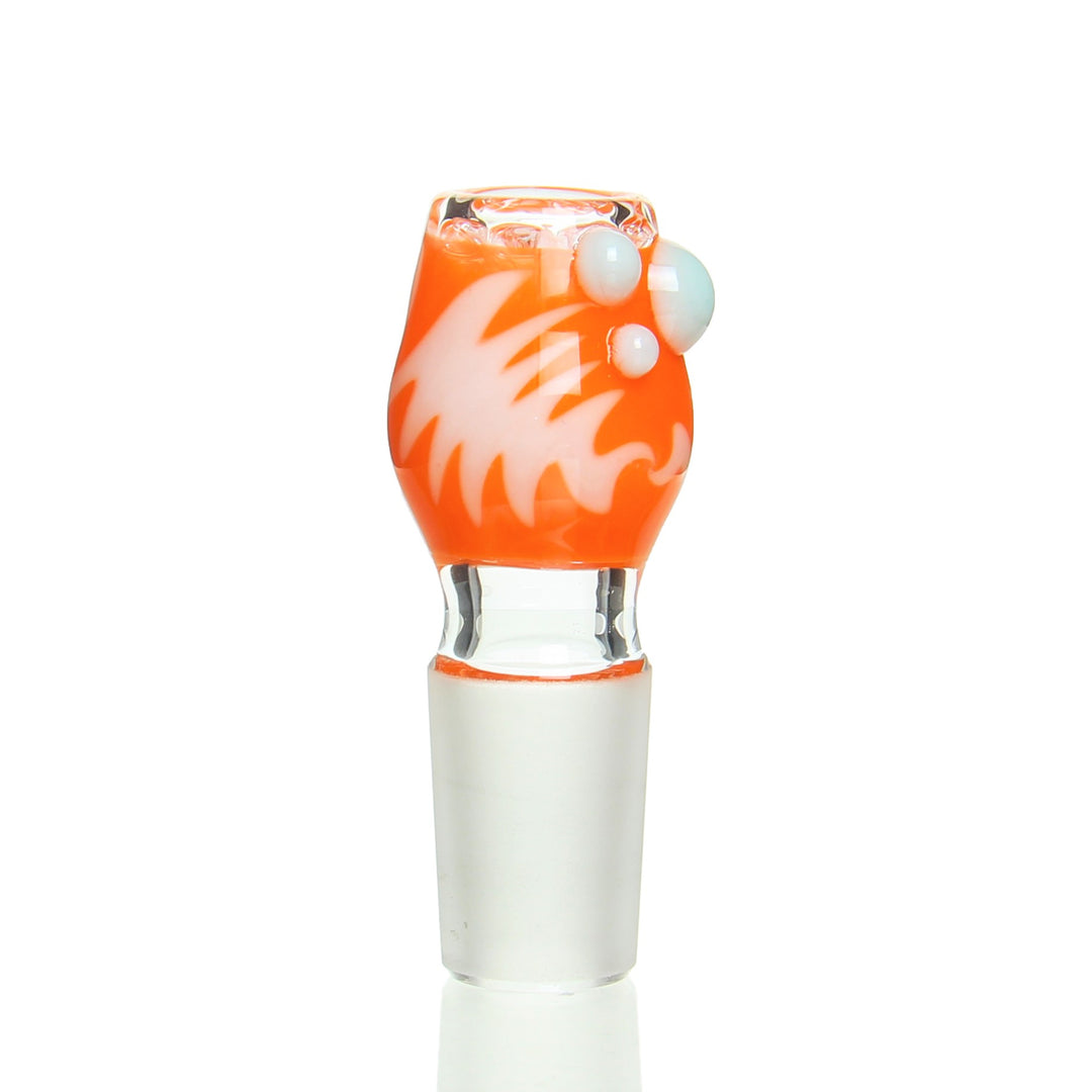 Ben Wilson 18mm Disc Screen Slide Orange Cream — heady worked bowl slide with built-in disc screen for bongs and water pipes