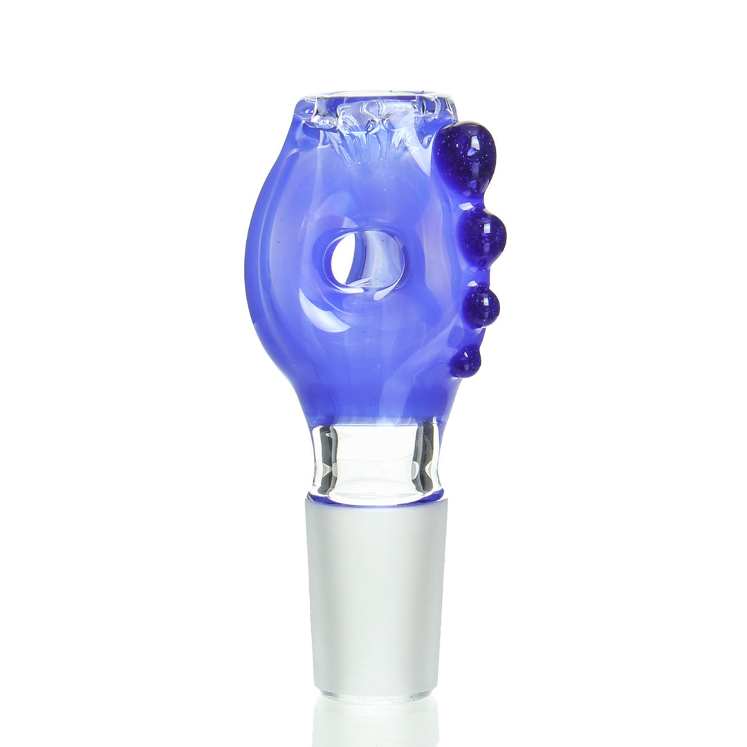 Ben Wilson 18mm Triple Donut Disc Screen Slide Empire Blue — triple donut worked bowl slide with built-in disc screen