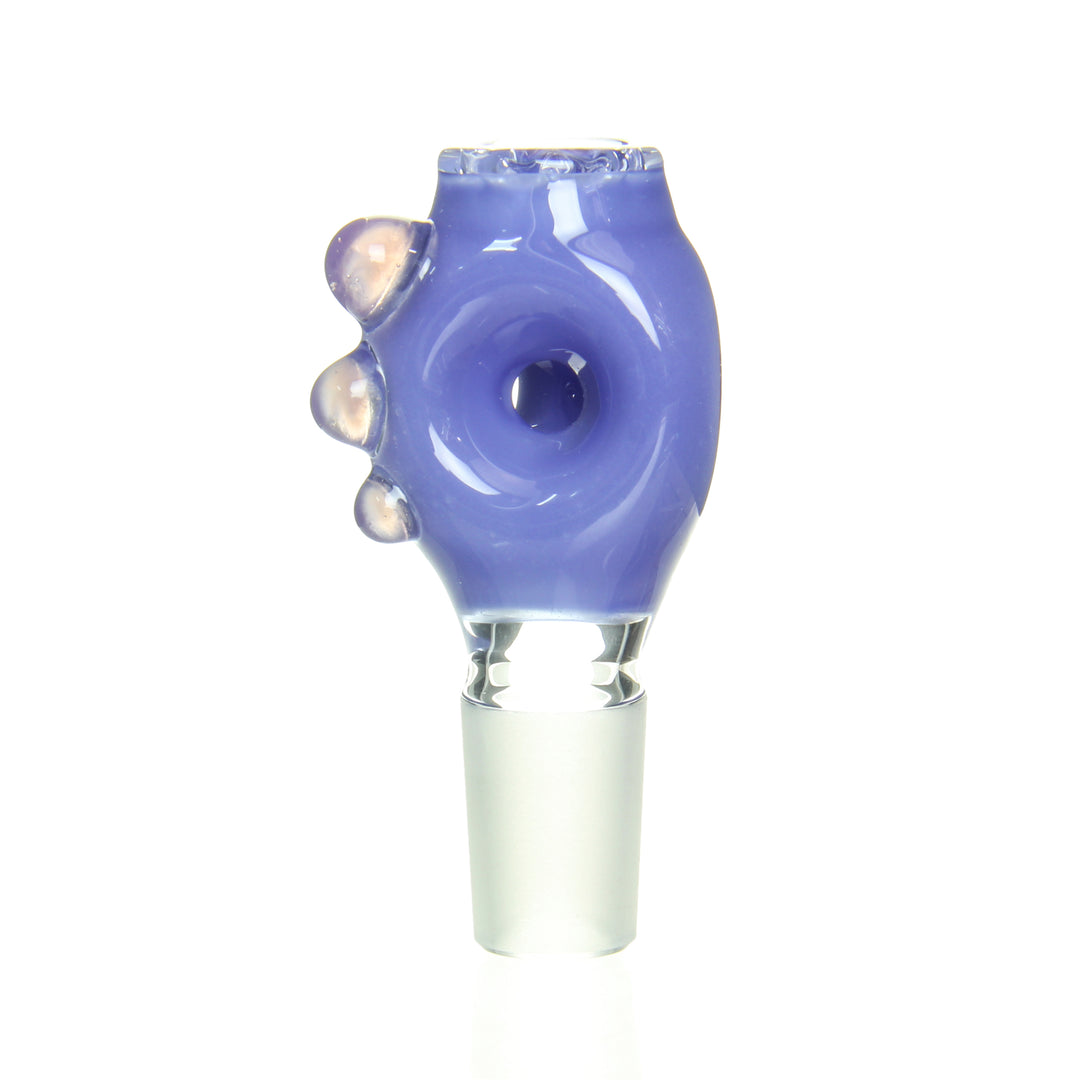 Ben Wilson 18mm Triple Donut Disc Screen Slide Periwinkle — 18mm triple donut disc slide with periwinkle accents