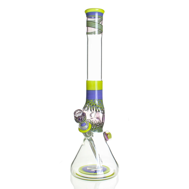 Ben Wilson Custom Triple Donut Beaker Yellow and Blue — custom triple-donut beaker bong in yellow and blue